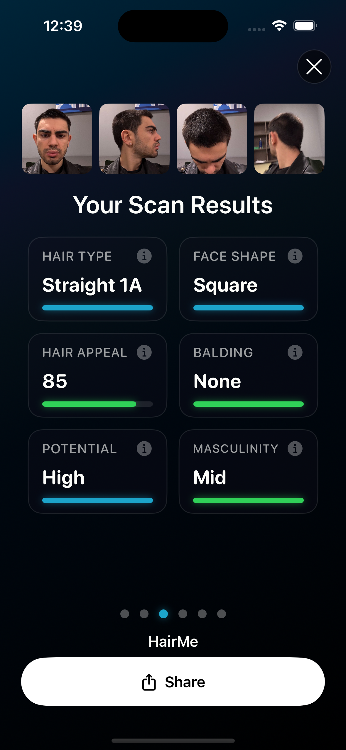 HairMe App - Hairstyle Suggested
